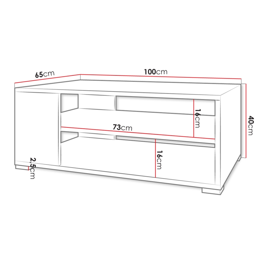 Konferenční stolek GIMREN 100x40 cm bílá