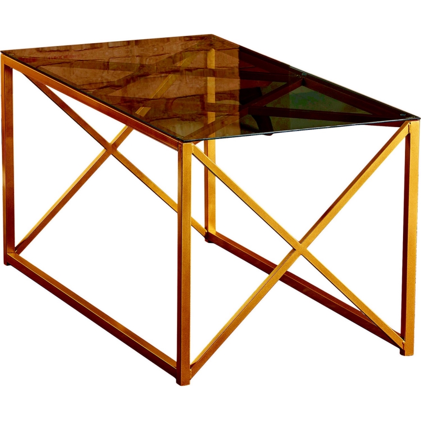 Konferenční stolek ILIOMAR 46,6x94 cm zlatá/černá