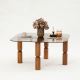 Konferenční stolek KEI 40x80 cm hnědá/bronzová