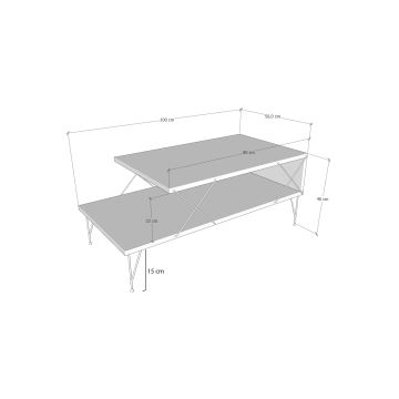 Konferenční stolek LOIRE 40x100 cm béžová/černá