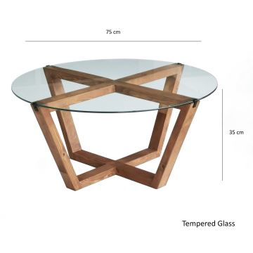 Konferenční stolek LOTUS 35x75 cm hnědá/čirá