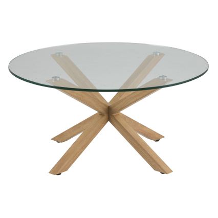 Konferenční stolek LUCA 82 cm čirá/dub