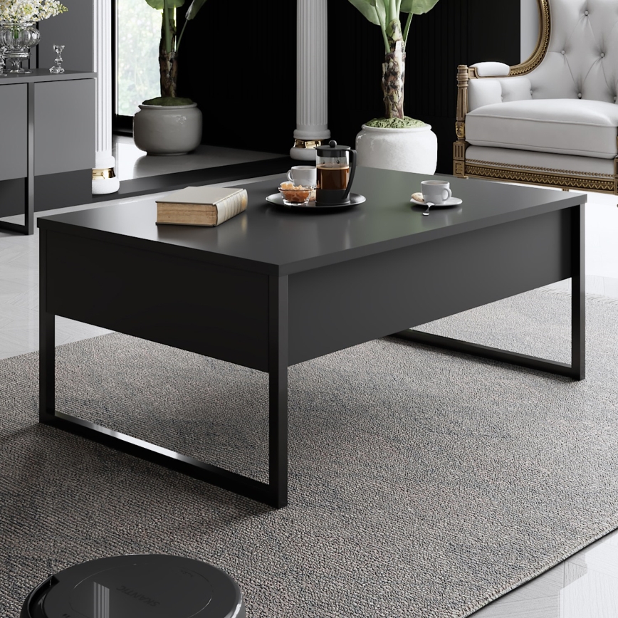 Konferenční stolek LUXE 40x90 cm antracit/černá