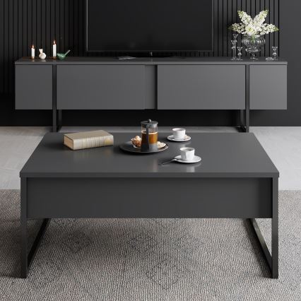 Konferenční stolek LUXE 40x90 cm antracit/černá