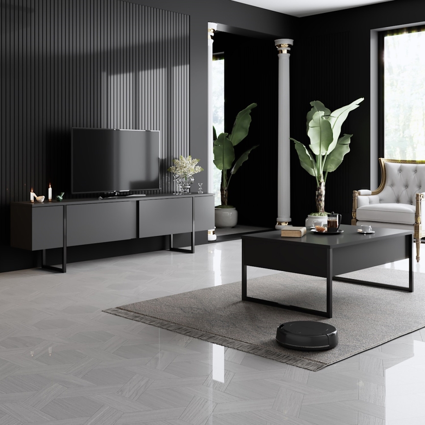 Konferenční stolek LUXE 40x90 cm antracit/černá