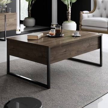 Konferenční stolek LUXE 40x90 cm ořech/černá
