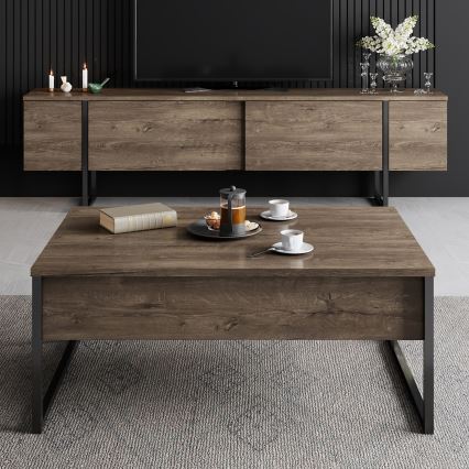 Konferenční stolek LUXE 40x90 cm ořech/černá
