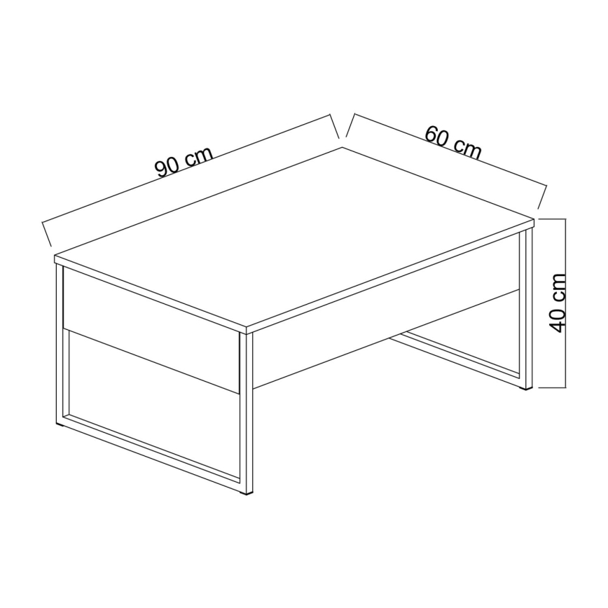 Konferenční stolek LUXE 40x90 cm ořech/černá