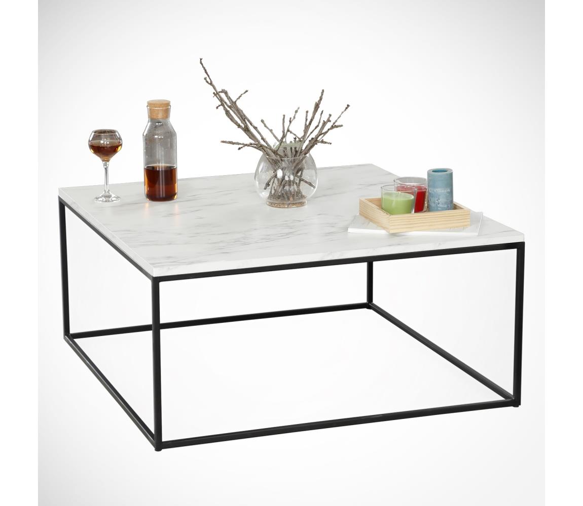  Konferenční stolek MARMO 43x75 cm černá/bílá 