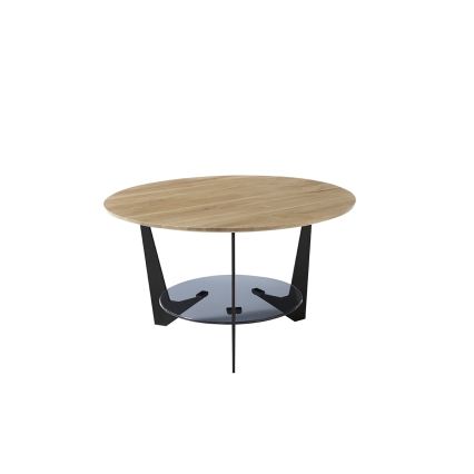 Konferenční stolek MARMO pr. 70 cm dub/černá