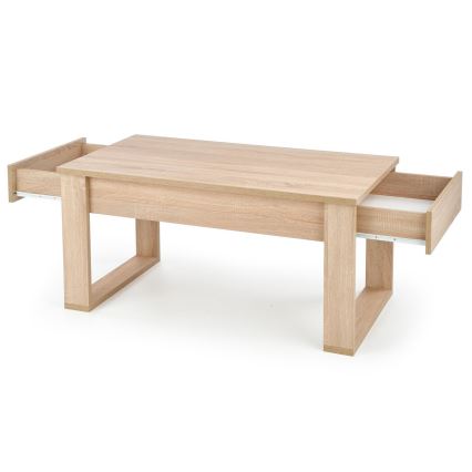 Konferenční stolek se zásuvkami NEA 52x110 cm béžová/dub sonoma