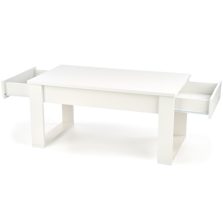 Konferenční stolek se zásuvkami NEA 52x110 cm bílá