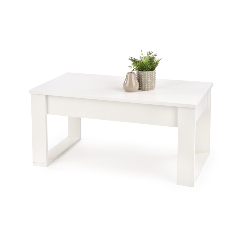 Konferenční stolek se zásuvkami NEA 52x110 cm bílá