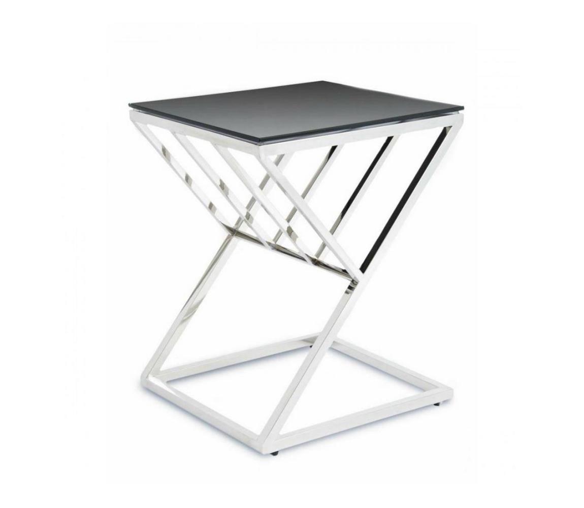  HowHomely Konferenční stolek OBLIC 40x45 cm chrom/černá DD0053