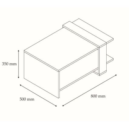 Konferenční stolek OVA 35x80 cm hnědá/antracit