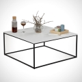 Konferenční stolek POLY 75x75 cm černá/bílá