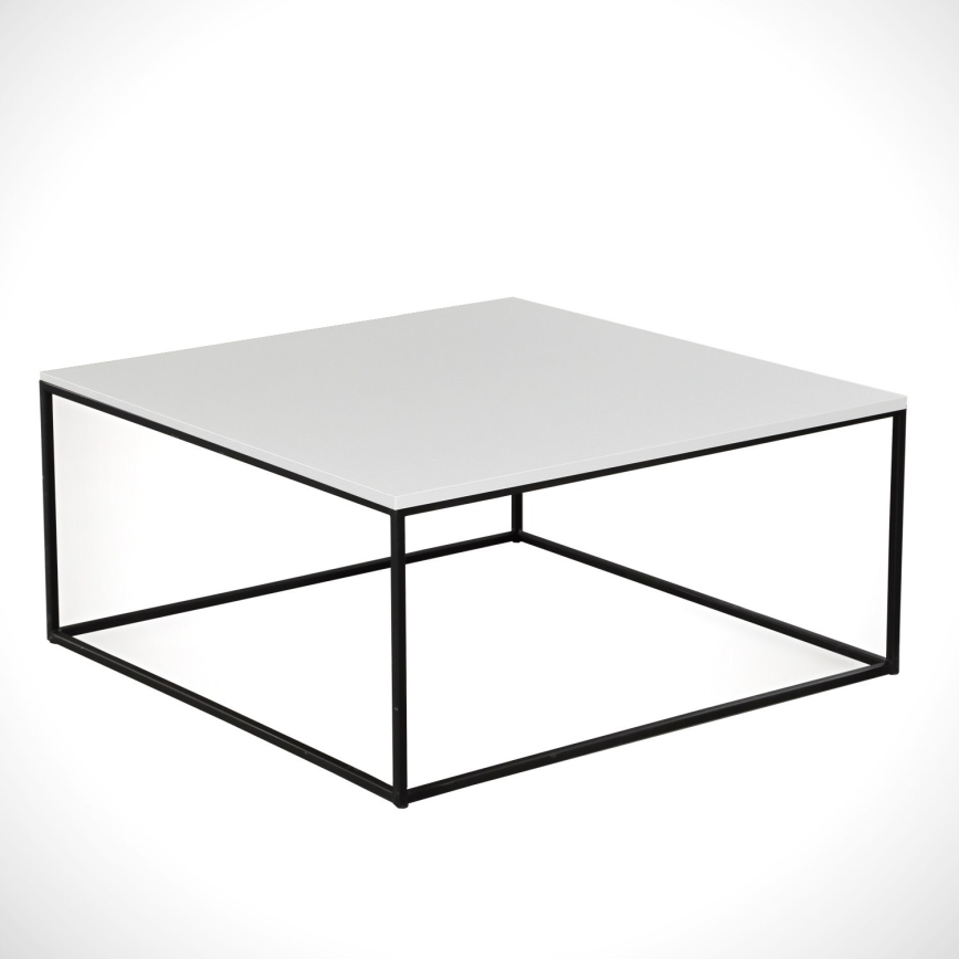 Konferenční stolek POLY 75x75 cm černá/bílá