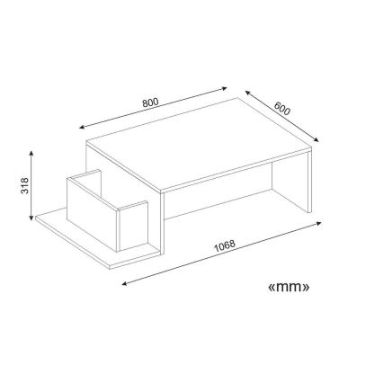 Konferenční stolek POT 32x107 cm bílá