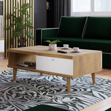 Konferenční stolek PRIMO 46x107 cm dub riviera/bílá