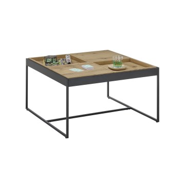 Konferenční stolek PULSE 83x83 cm dub/černá