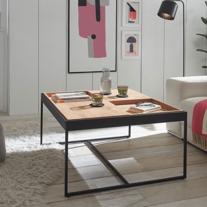Konferenční stolek PULSE 83x83 cm dub/černá