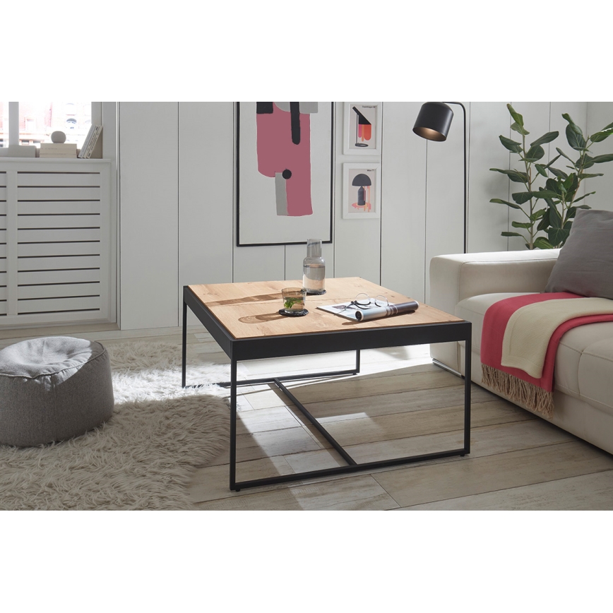 Konferenční stolek PULSE 83x83 cm dub/černá