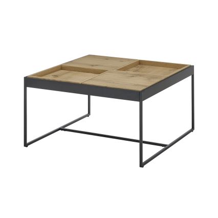 Konferenční stolek PULSE 83x83 cm dub/černá