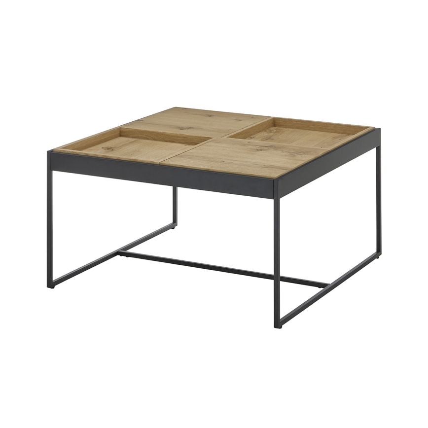 Konferenční stolek PULSE 83x83 cm dub/černá
