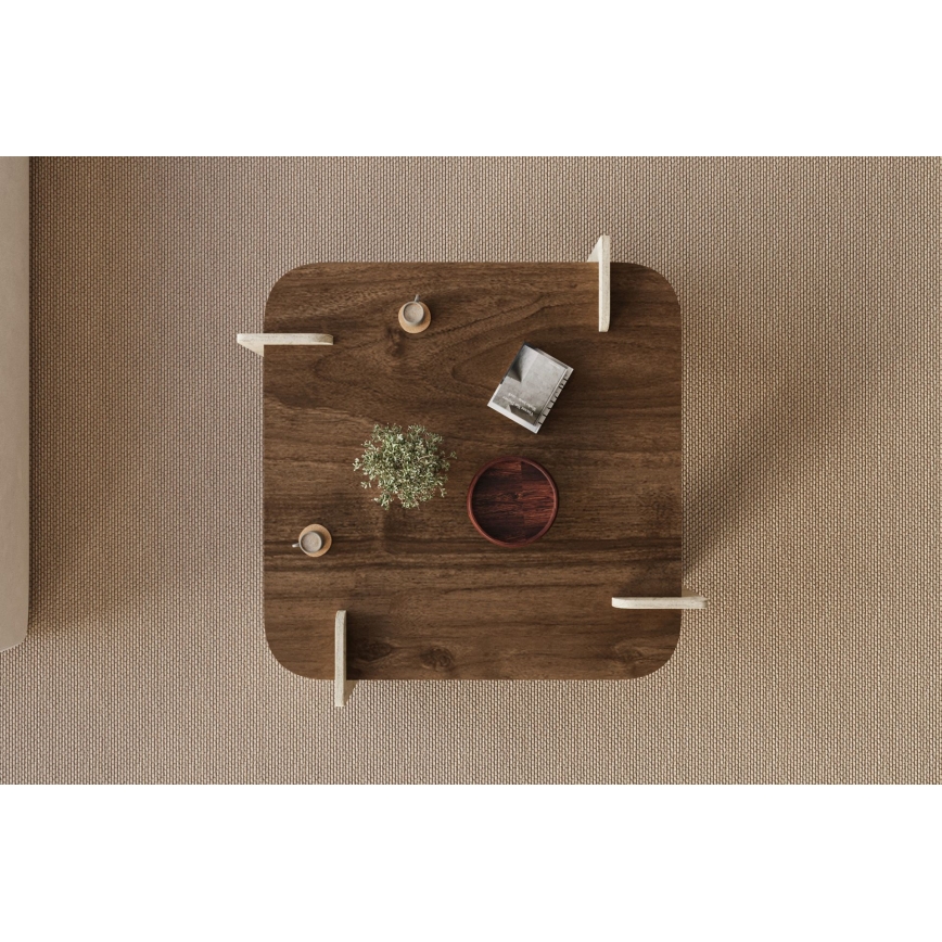 Konferenční stolek PURO 90x90 cm ořech/béžová