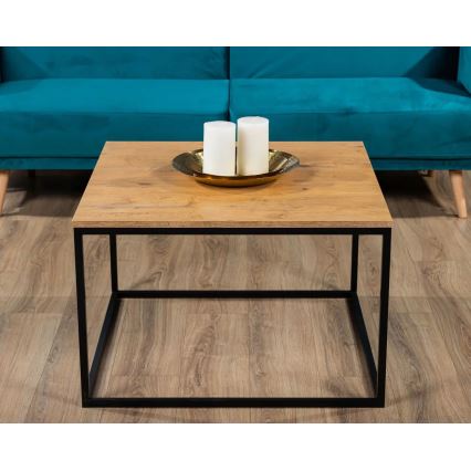 Konferenční stolek QUAD 50x80 cm černá/hnědá