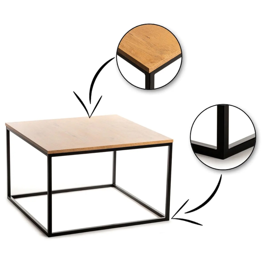 Konferenční stolek QUAD 50x80 cm černá/hnědá