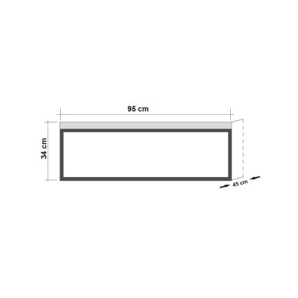 Konferenční stolek QUANTUM 34x95 cm hnědá/černá