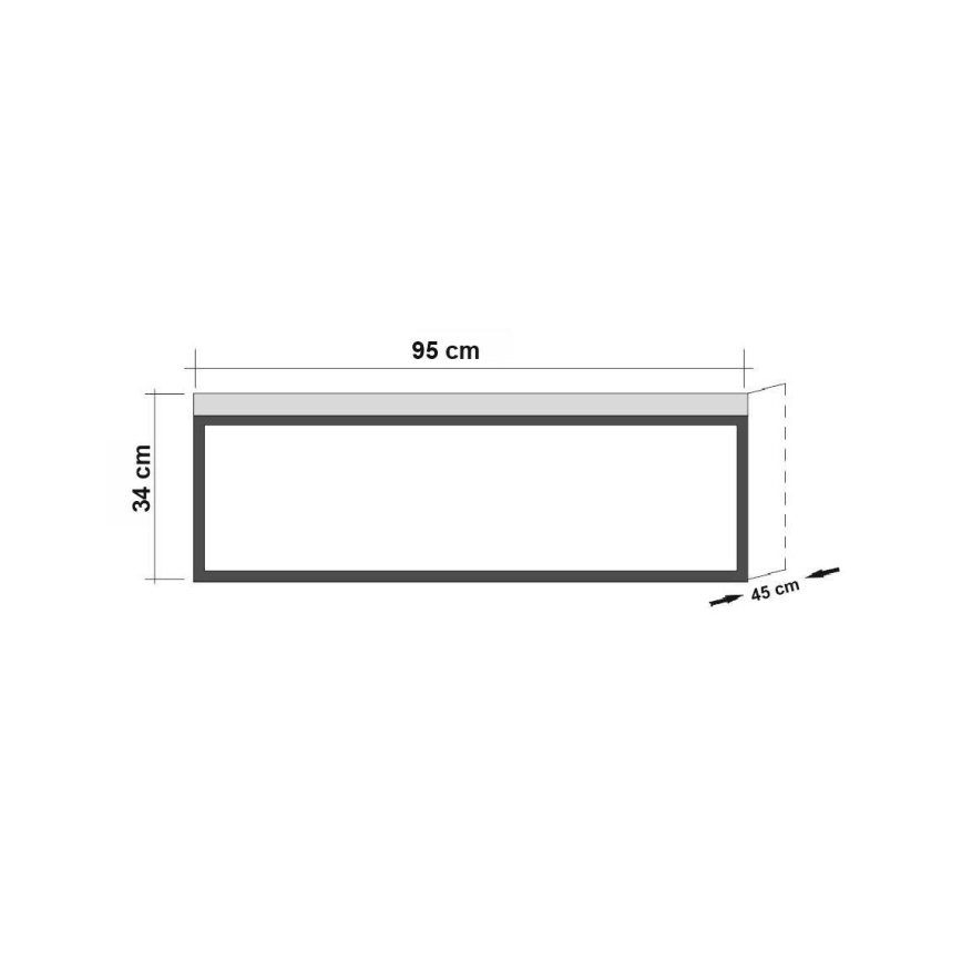 Konferenční stolek QUANTUM 34x95 cm hnědá/černá