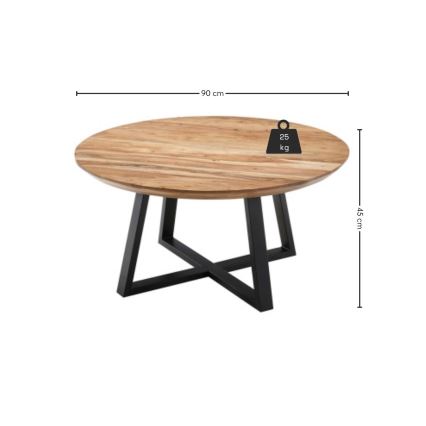 Konferenční stolek RIVA pr. 90 cm akát/černá