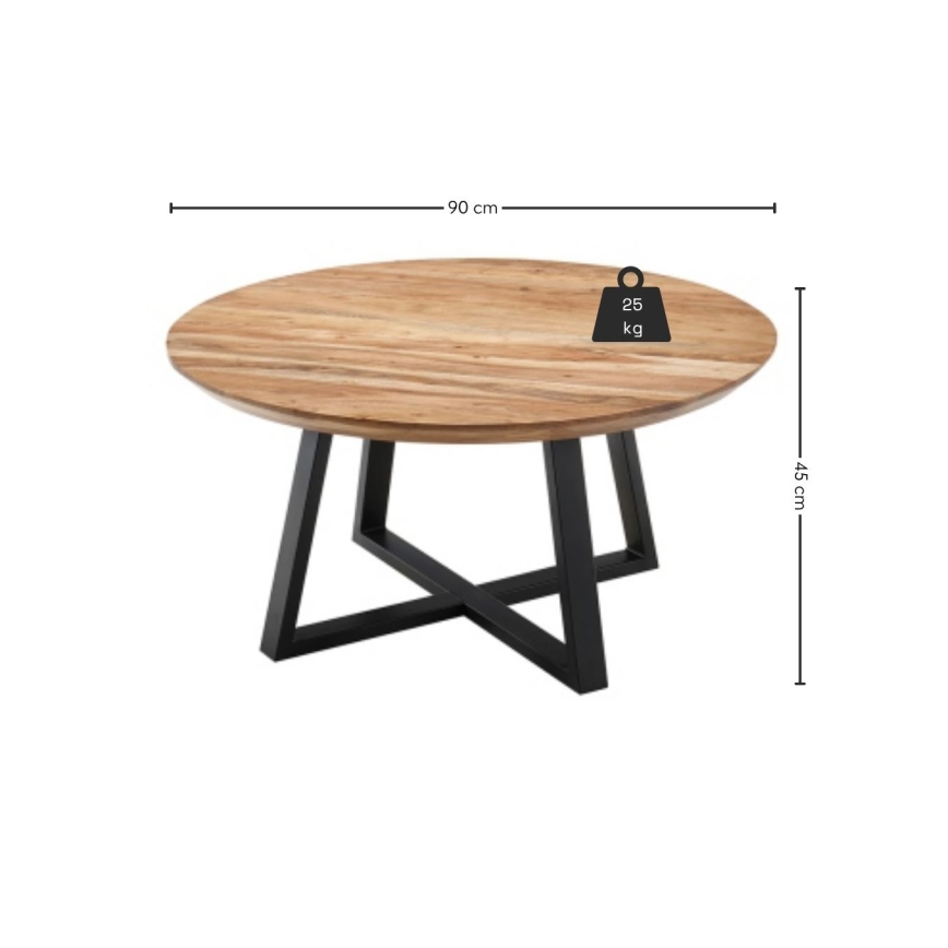 Konferenční stolek RIVA pr. 90 cm akát/černá