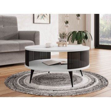 Konferenční stolek ROENNI 75 cm černá/bílá