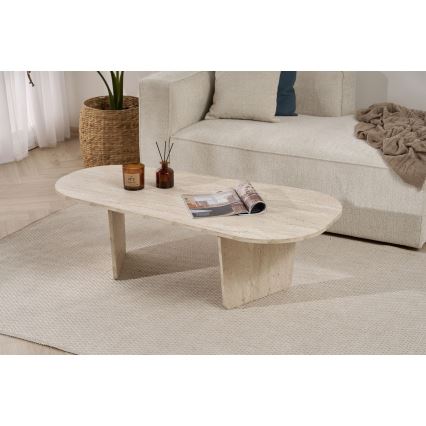 Konferenční stolek ROND 130x65 cm béžová