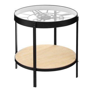 Konferenční stolek s hodinami MECA 51x49 cm