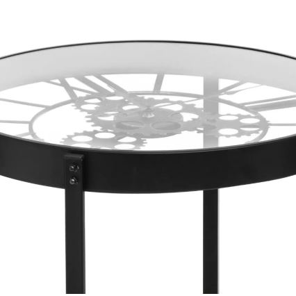 Konferenční stolek s hodinami MECA 51x49 cm