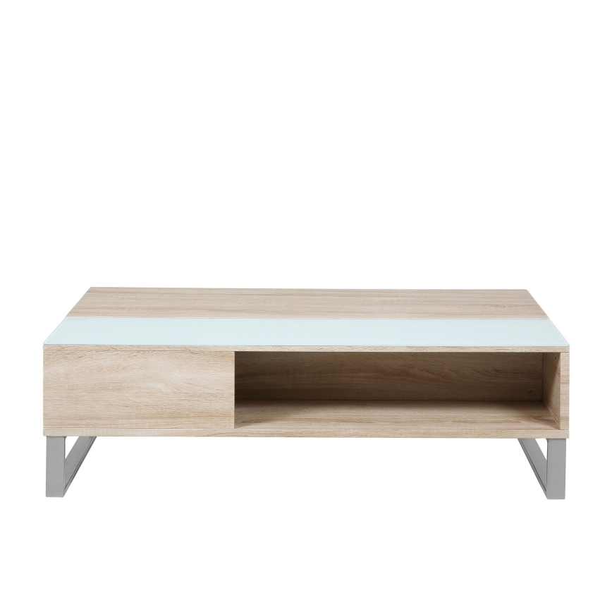 Konferenční stolek se zvedací deskou ENZO 110x60 cm bílá/dub sonoma
