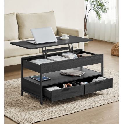 Konferenční stolek se zvedací deskou NYRO 100x50 cm černá