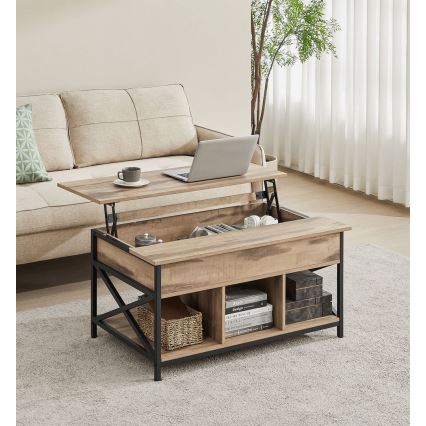 Konferenční stolek se zvedací deskou NYRO 100x60 cm hnědá/černá