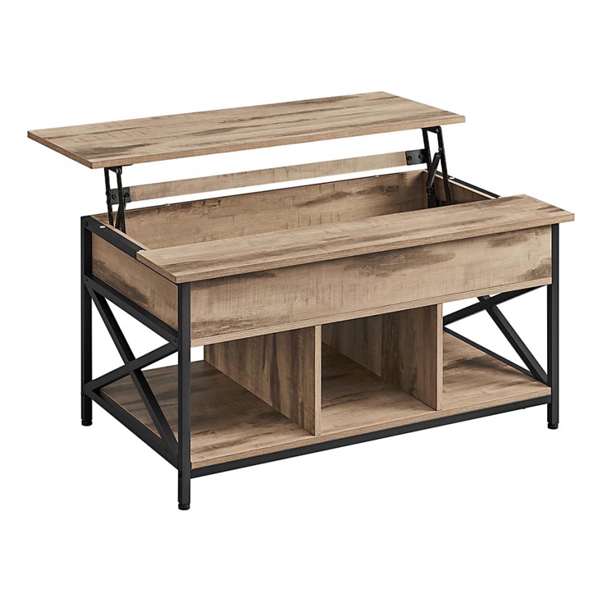 Konferenční stolek se zvedací deskou NYRO hnědá/černá