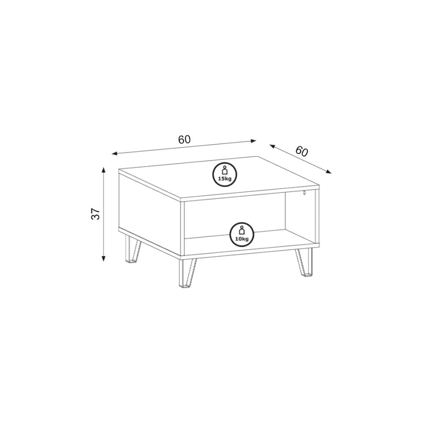 Konferenční stolek SULA 60x60 cm dub craft/černá