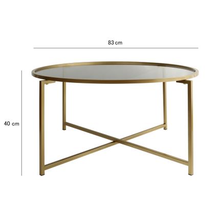 Konferenční stolek SUN 83 cm zlatá/čirá