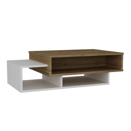 Konferenční stolek TAB 32x105 cm bílá/hnědá
