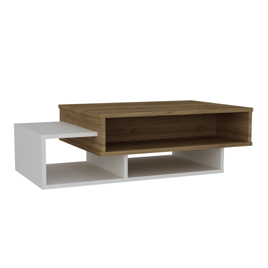 Konferenční stolek TAB 32x105 cm bílá/hnědá