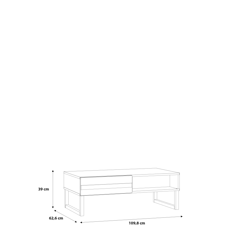 Konferenční stolek TARO 110x60 cm bílá