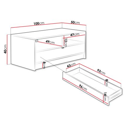 Konferenční stolek TIRENO 40x100 cm béžová