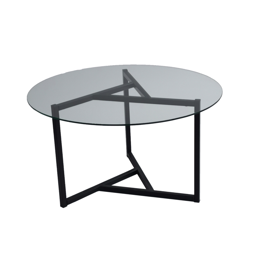 Konferenční stolek TRIO 75 cm čirá/černá